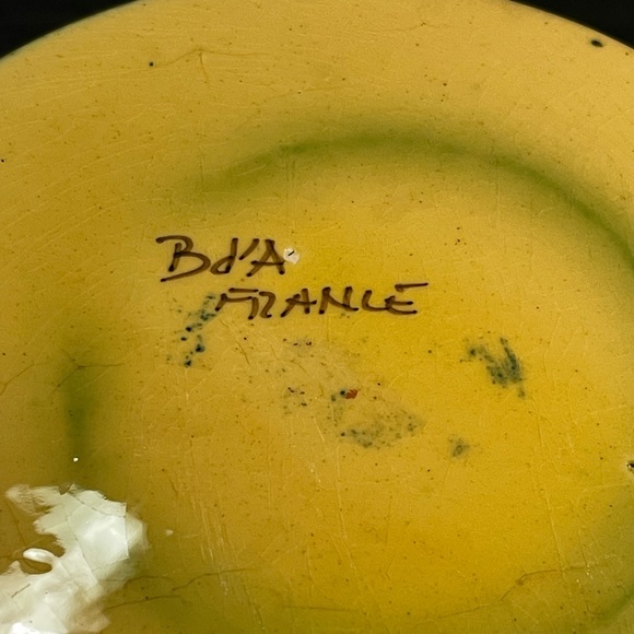 Bleu D Argile French Pottery Yellow & Bleu pitcher - Picture 6 of 10